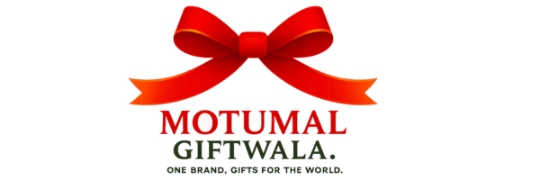 Motumal Giftwala red ribbon logo – Premium gift store in Ranchi, India – One Brand, Gifts for the World