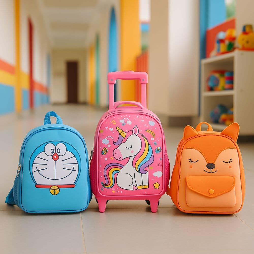 Cartoon school bag, trolley backpack and animal bag – kids’ school gifts by Motumal Giftwala Ranchi