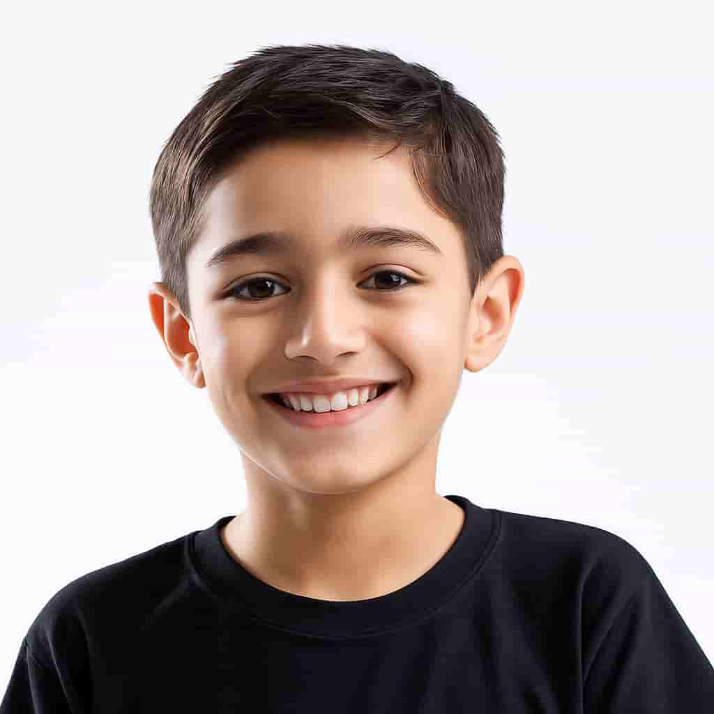 "Motumal Giftwala For Kids gift collection featuring a smiling young boy portrait"