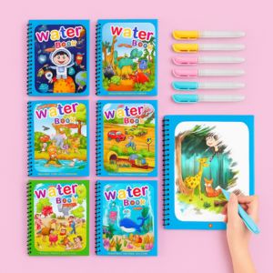 Magic Water Drawing Book Set for kids with 6 colorful books and refillable water pens – mess-free fun by Motumal Giftwala Ranchi