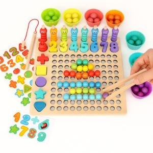 Montessori Wooden Math Puzzle and Color Sorting Board Toy for Kids – Motumal Giftwala