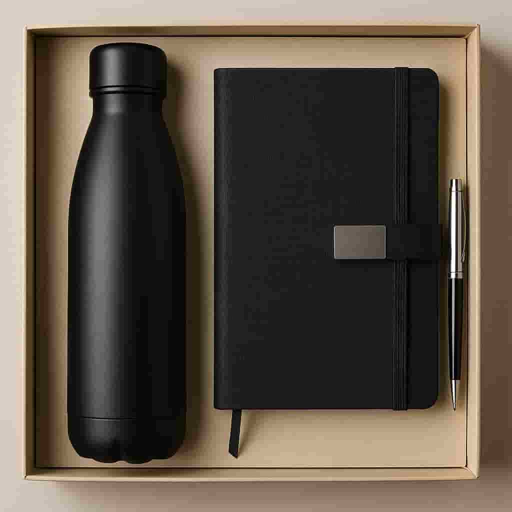 Motumal Giftwala stylish bottle gift set with premium stainless steel bottle and cup combo — perfect for office, travel, and festive gifting in Ranchi with same-day delivery.