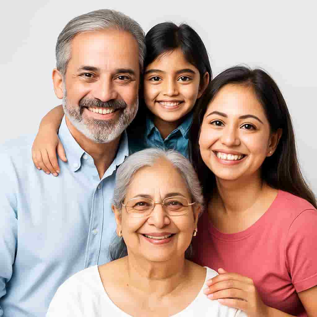 “Motumal Giftwala Global Parents Day Gift Collection – Loving parents with children celebrating family bond, perfect gifts for honoring parents in Ranchi”