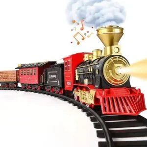 Colorful musical toy train with smoke, light and sound effect on a curved track – fun gift for kids by Motumal Giftwala Ranchi
