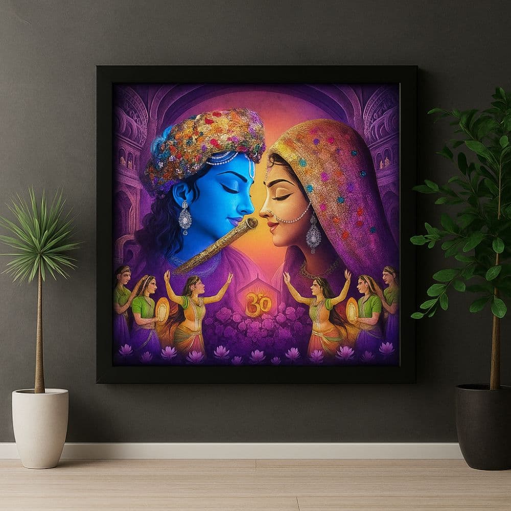 Radha Krishna decorative photo frame for spiritual home decor and gifting in Ranchi – Motumal Giftwala