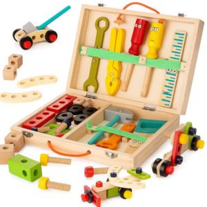 Colorful Wooden Engineering Toy Toolbox Set for Kids – Motumal Giftwala"
