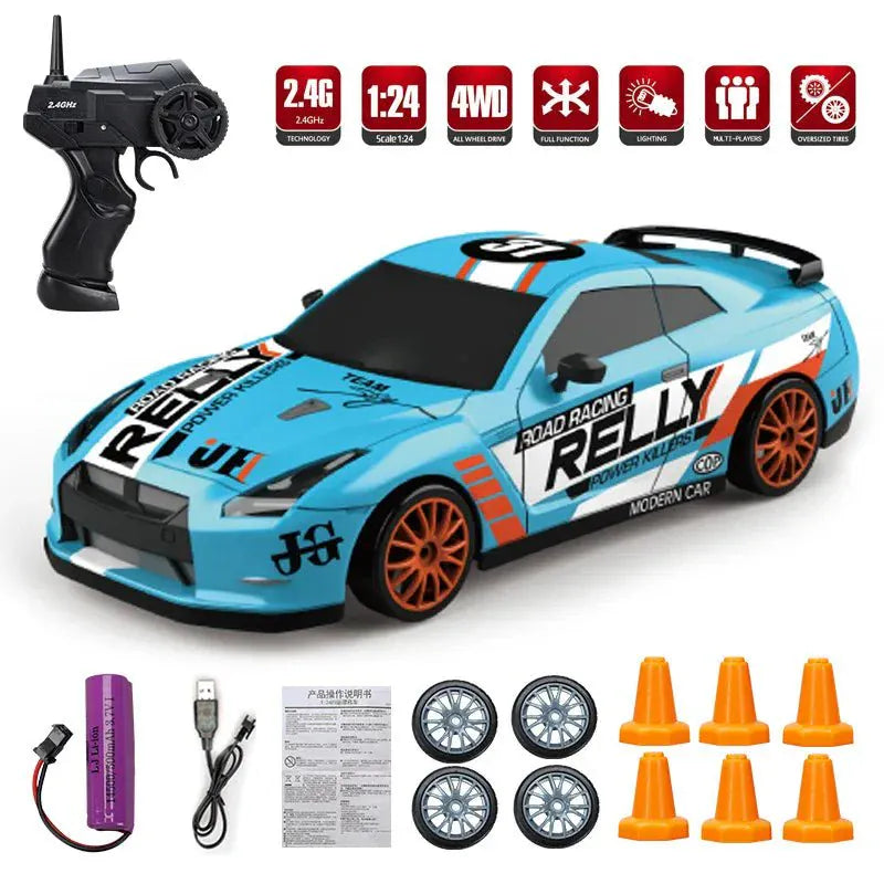 1:24 High-Speed RC Drift Car 4WD LED Illumination System Motumal-motumal