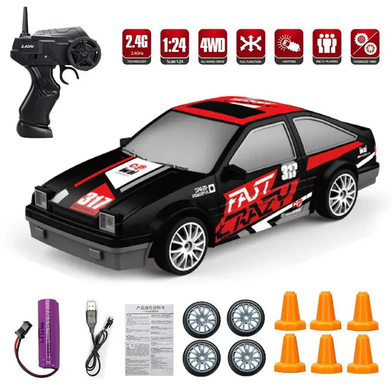 1:24 High-Speed RC Drift Car 4WD LED Illumination System Motumal-motumal