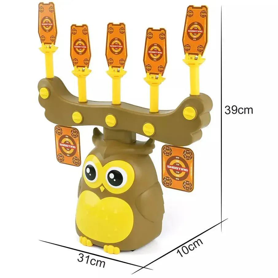 2-in-1 Electronic Owl Target Toy Moving Shooting Game Motumal-motumal