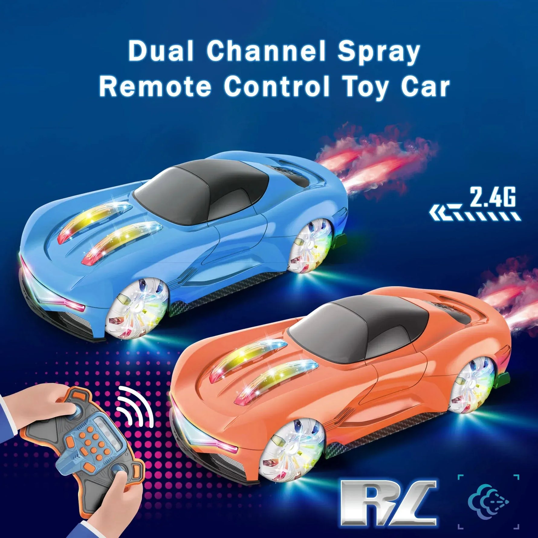 2.4GHz High Speed Drift RC Car Lights Spray USB Motumal-motumal