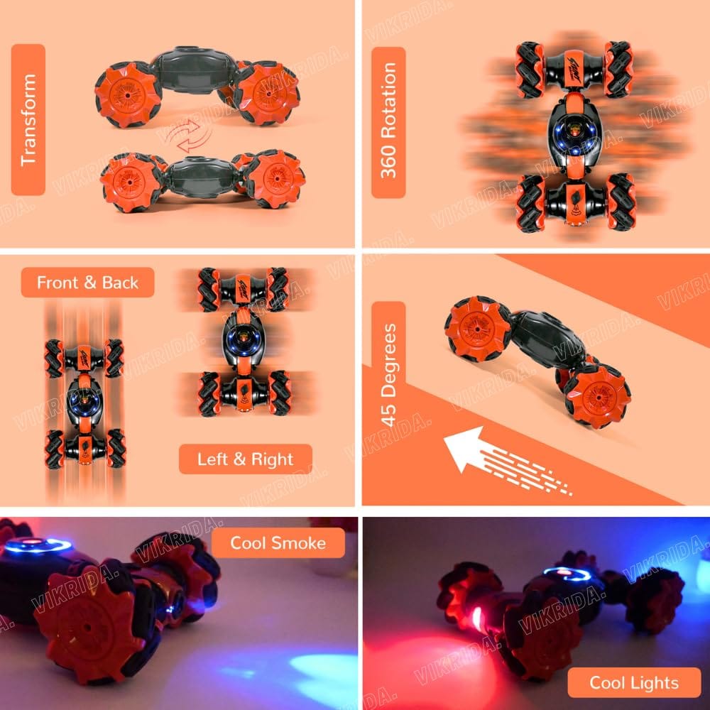 360 Gesture Sensing RC Stunt Car Smoke Lights Motumal-motumal