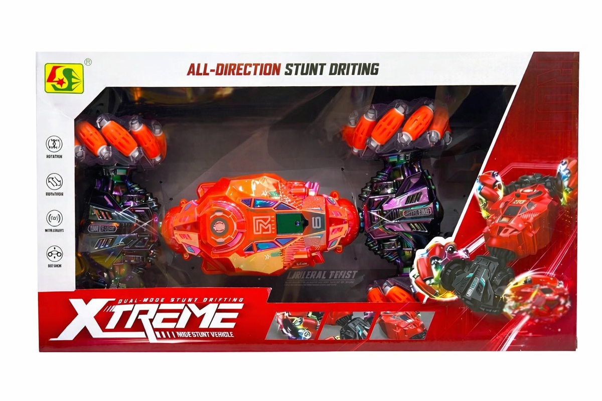 Box of Xtreme toy vehicles with red and black design