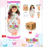 Kamika doll packaging with product details and features