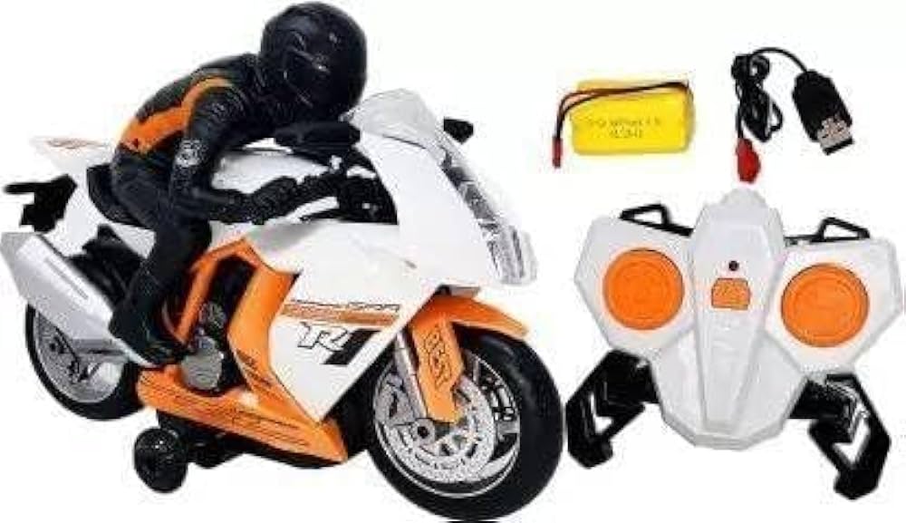 Metal World 1:18 High Speed R1 Style 2.4GHz Remote Control Motorcycle – 360° Stunt Bike with Lights & Sound