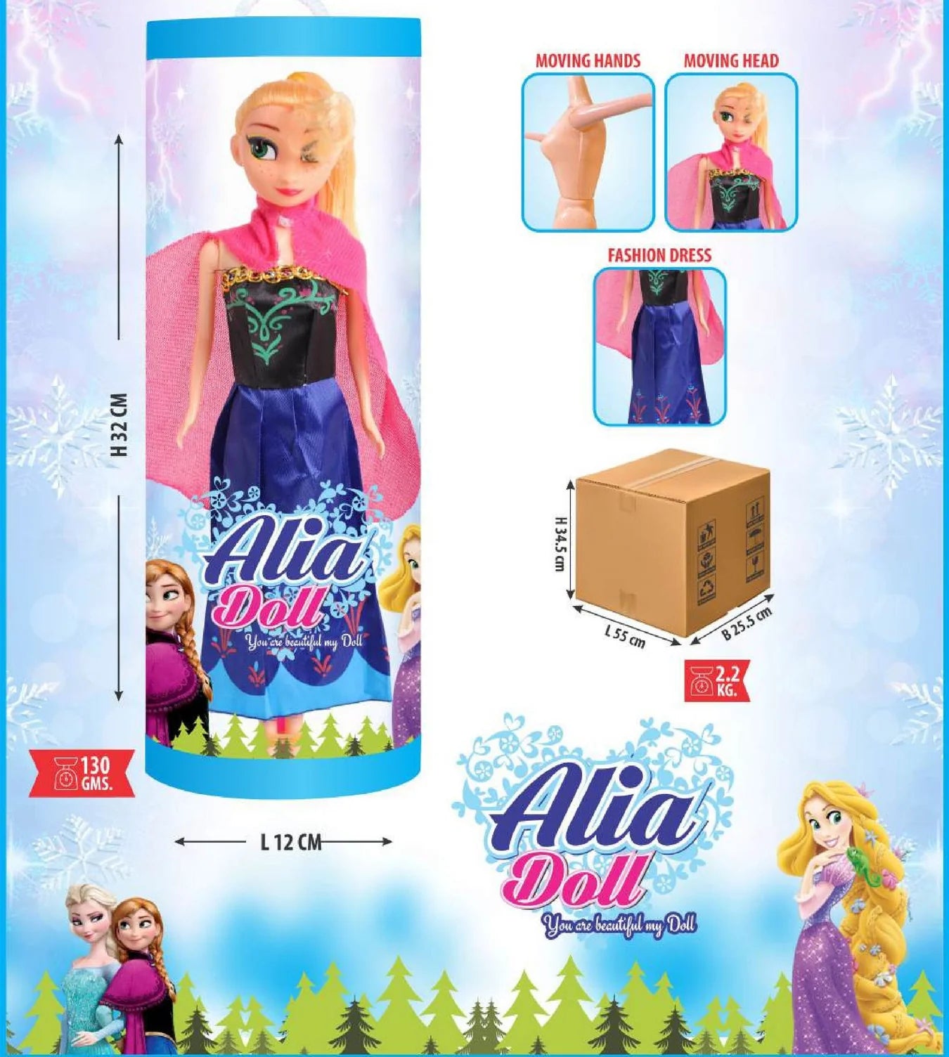 Alia Princess Fashion Doll With Moving Hands And Head