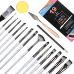 Set of artist paint brushes with a box labeled '19 Artist Paint Brush' on a white background.