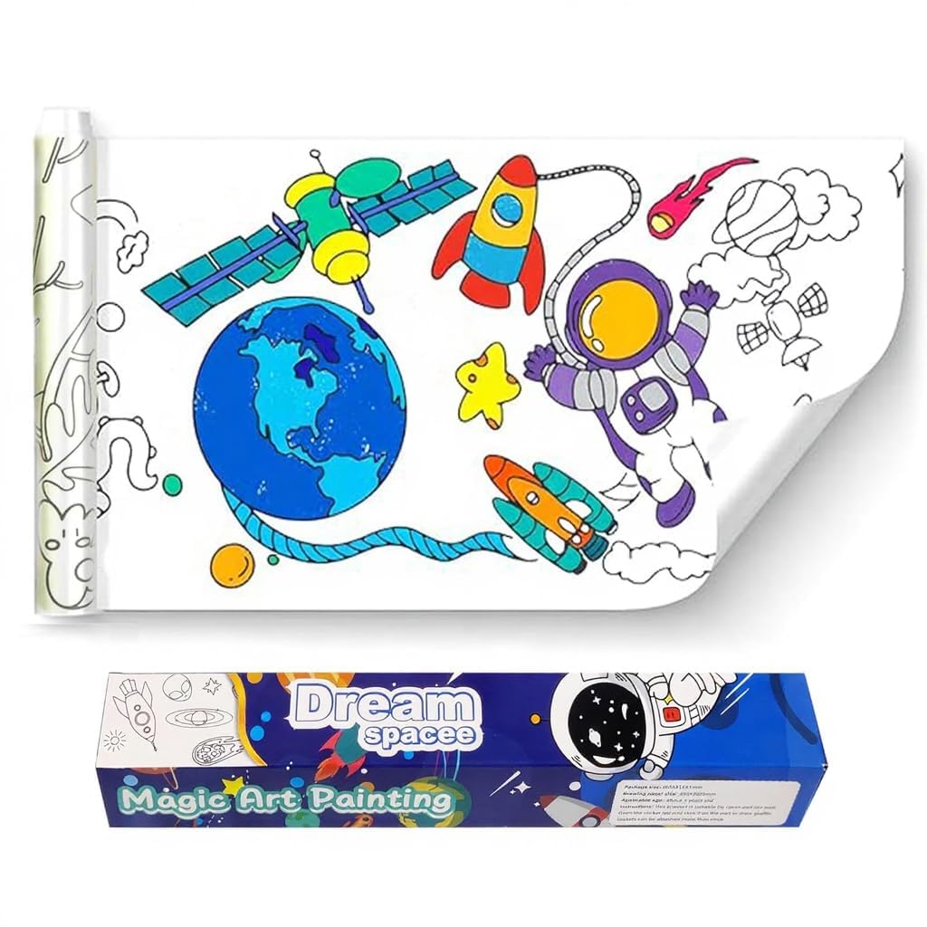 KRySt Kids Drawing Paper Roll 30x300 cm Space Theme For Arts And Crafts