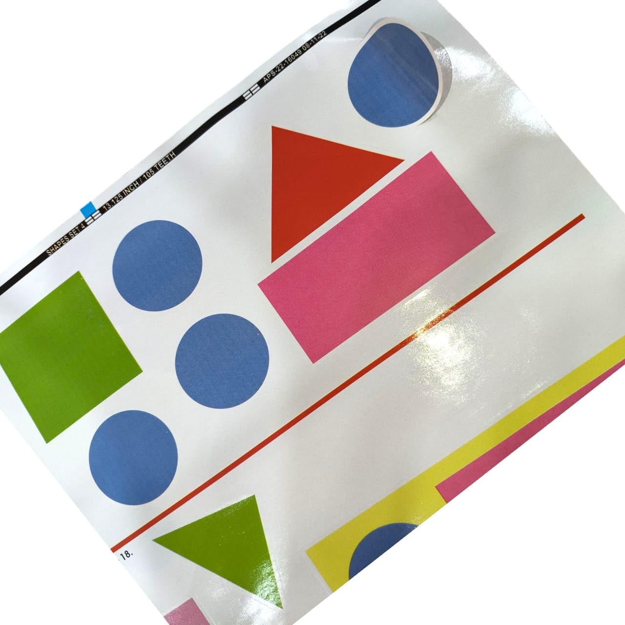 Colorful geometric shapes on a white background