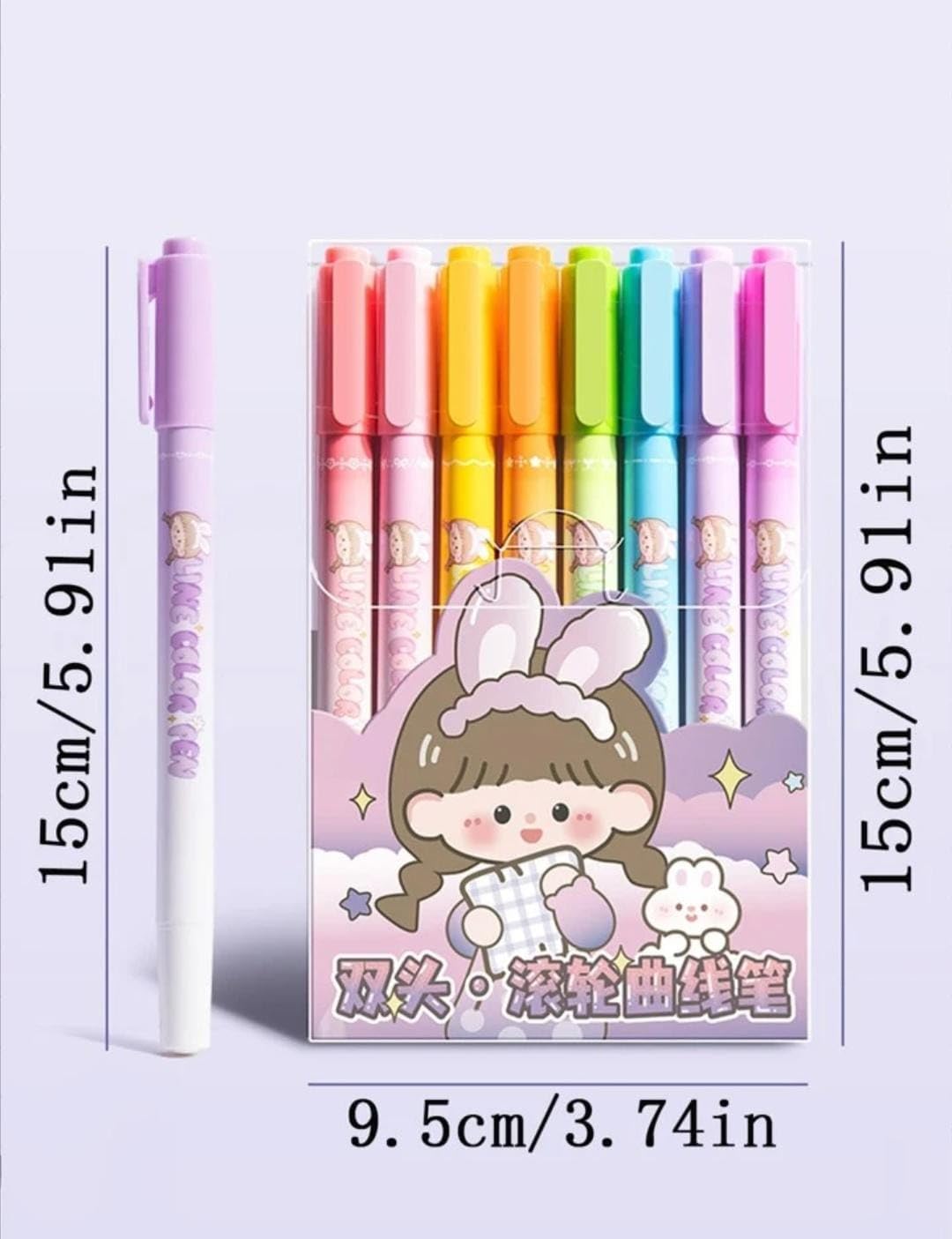 Eight Color Highlighters Fine Tip Bright Marker Pens Motumal