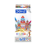 Pack of Doms colour pencils with a colorful illustration on a white background