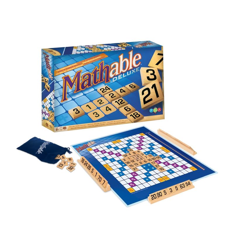 Mathable Deluxe board game set with components on a white background