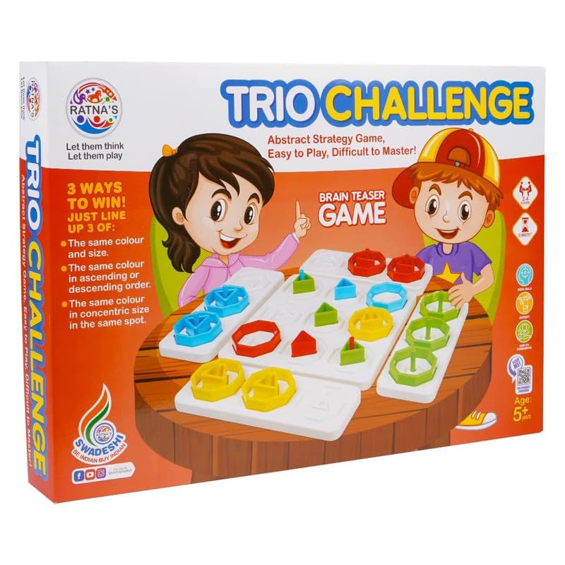 Box of Trio Challenge game with cartoon characters and colorful graphics