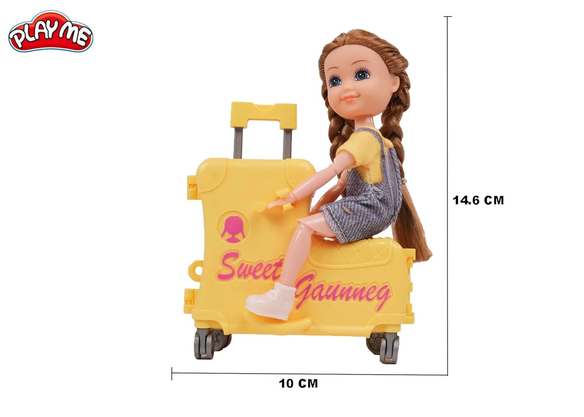 Little Diana Travel Doll Yellow Luggage Accessories Motumal