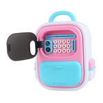 Toy phone with pink and blue colors on a white background