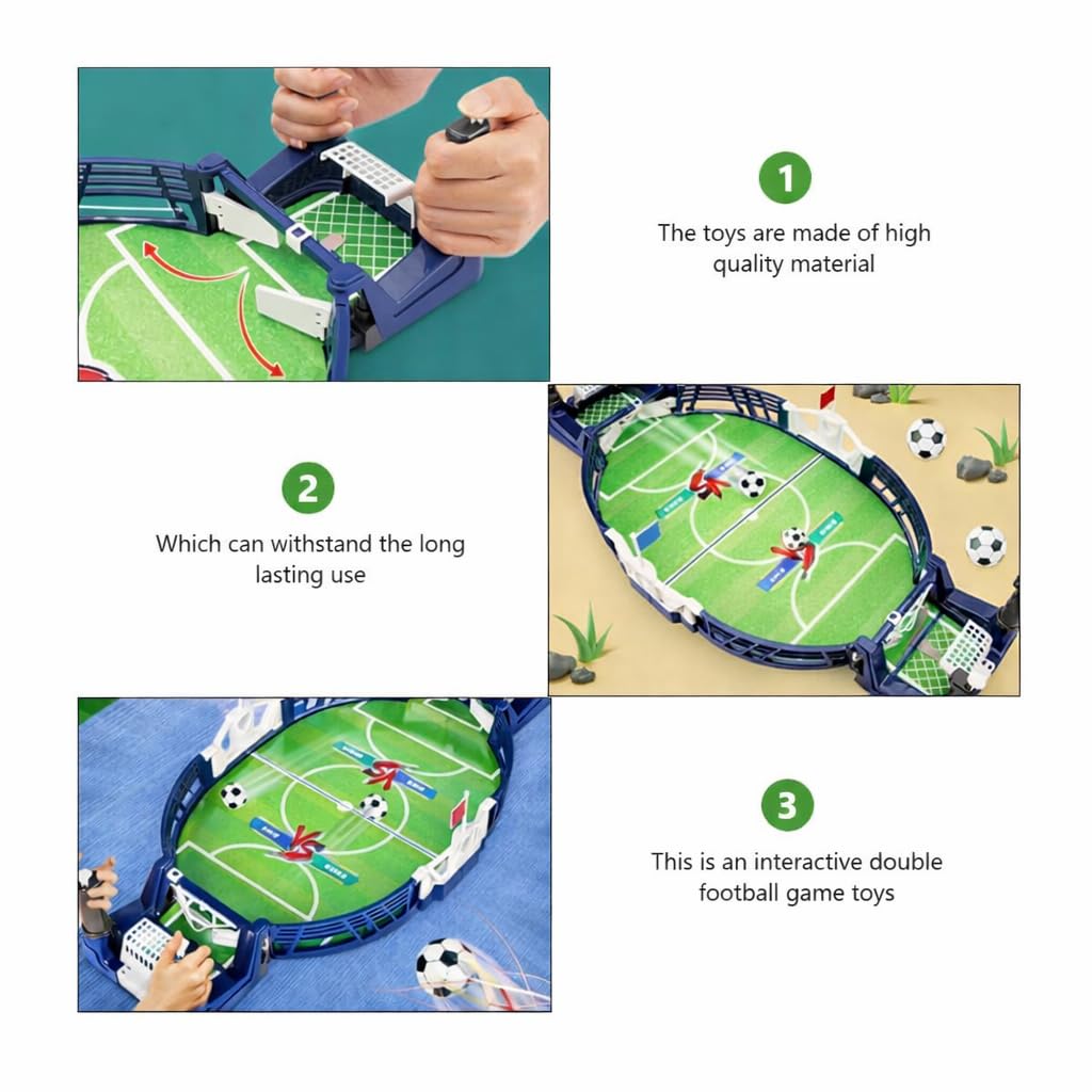 Interactive double football game toy with quality material and durability features.