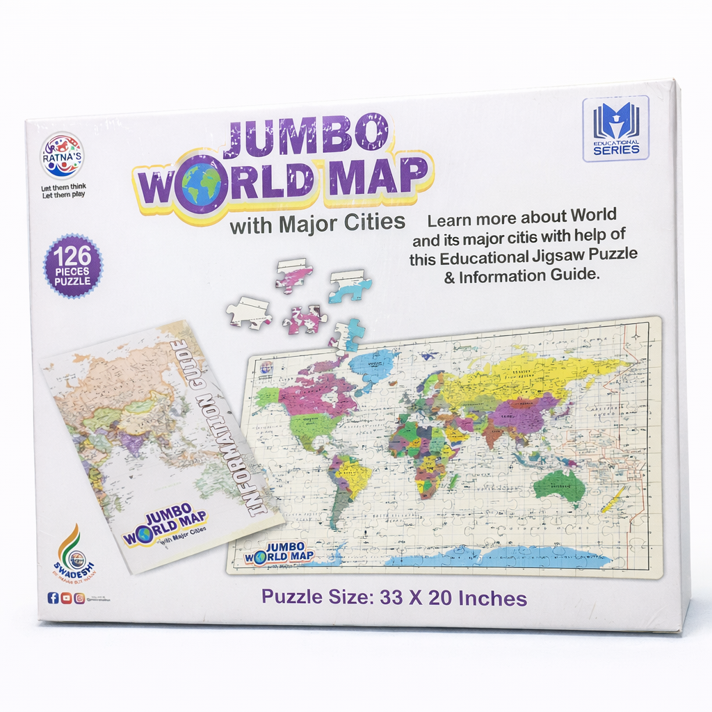Ratna’s Jumbo World Map Puzzle – 126 Pieces Educational Jigsaw