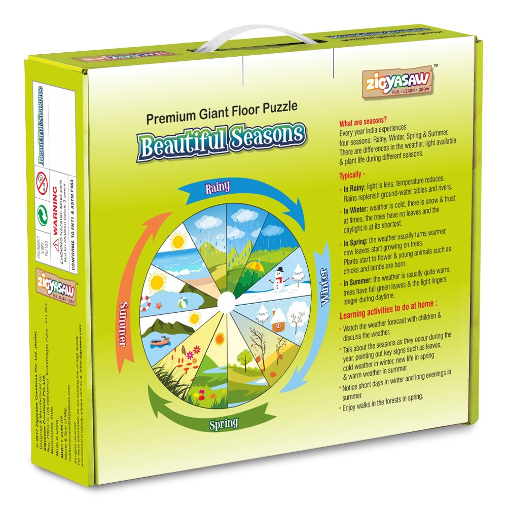 Zigzagw 'Beautiful Seasons' premium giant floor puzzle packaging on a white background