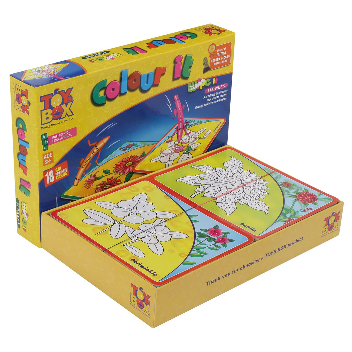 Colour & Wipe Flowers Learning Activity Game