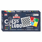 Box of Jumbo Chess & Ludo game by Ankit on a white background