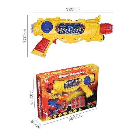 Alien Shooter Electronic Toy Gun for Kids – Machine Gun Vibration, Wrist Holder, Virtual Space Projection, Multicolour Lights & Sound, Disc Shooter for Indoor & Outdoor Play