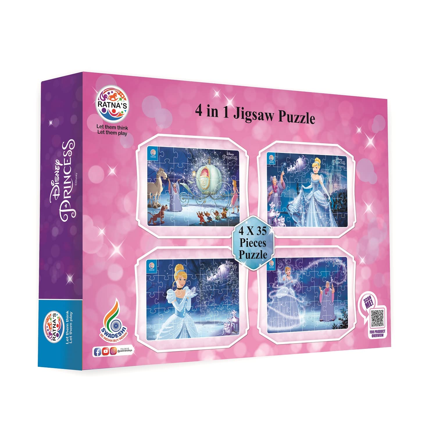Disney Princess 4-in-1 Jigsaw Puzzle box on a white background