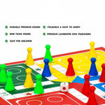 Board game with colorful pieces and a dice, featuring Ankit Toys & Games branding.