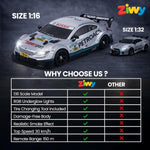 Comparison chart of Ziwy toy car features with other options on a dark background