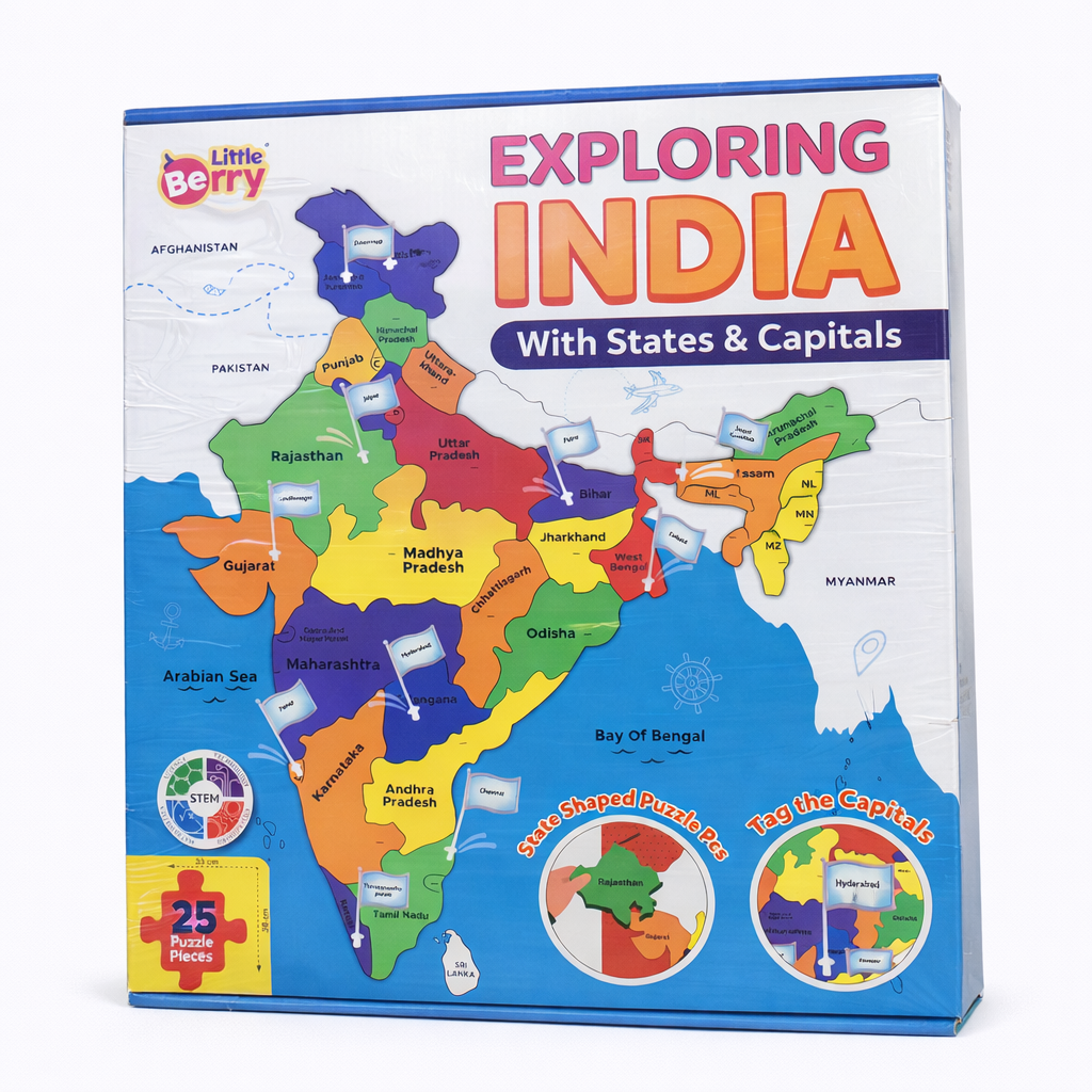 Educational book cover of 'Exploring India with States & Capitals' by Little Berry