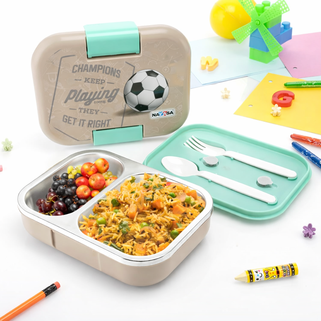 Soccer Themed Lunch Box Kids Football Design Durable Motumal-motumal