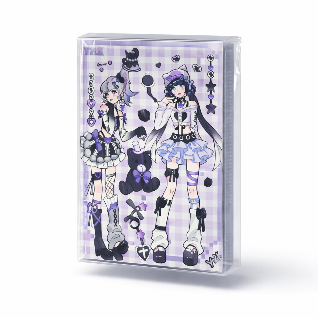 Cassette tape with anime-style character design on a white background
