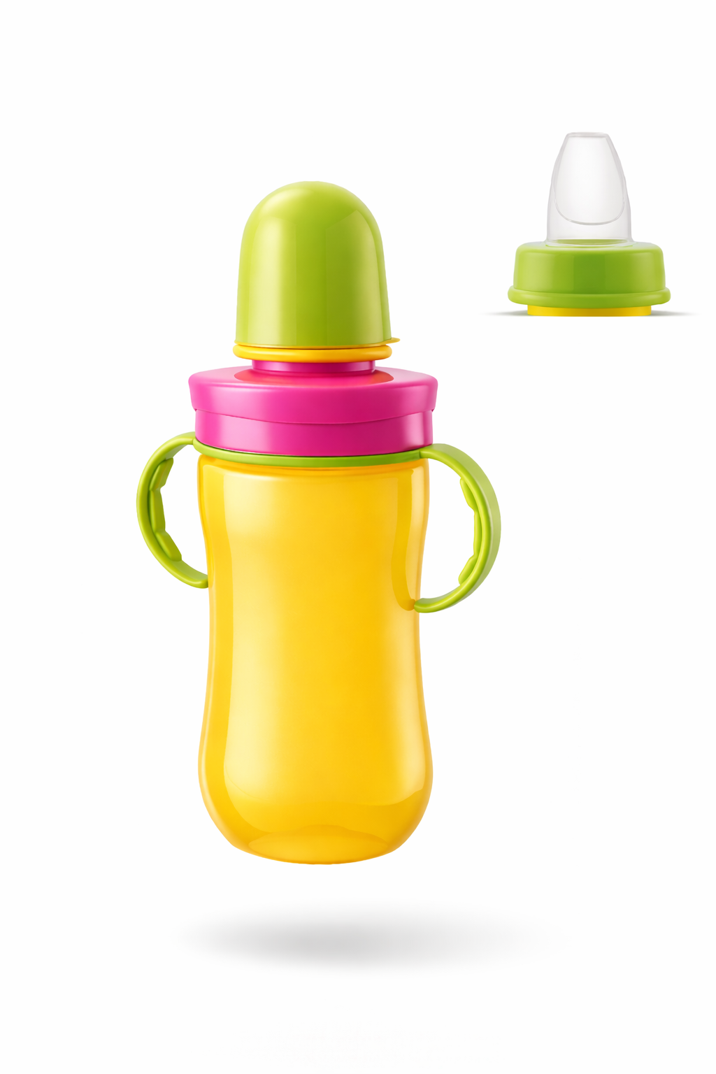 Colourful   yellow sippy cup and spout
