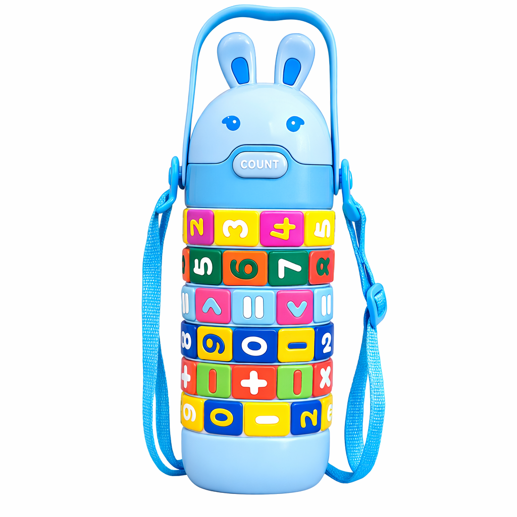 Bunny-themed educational water bottle

