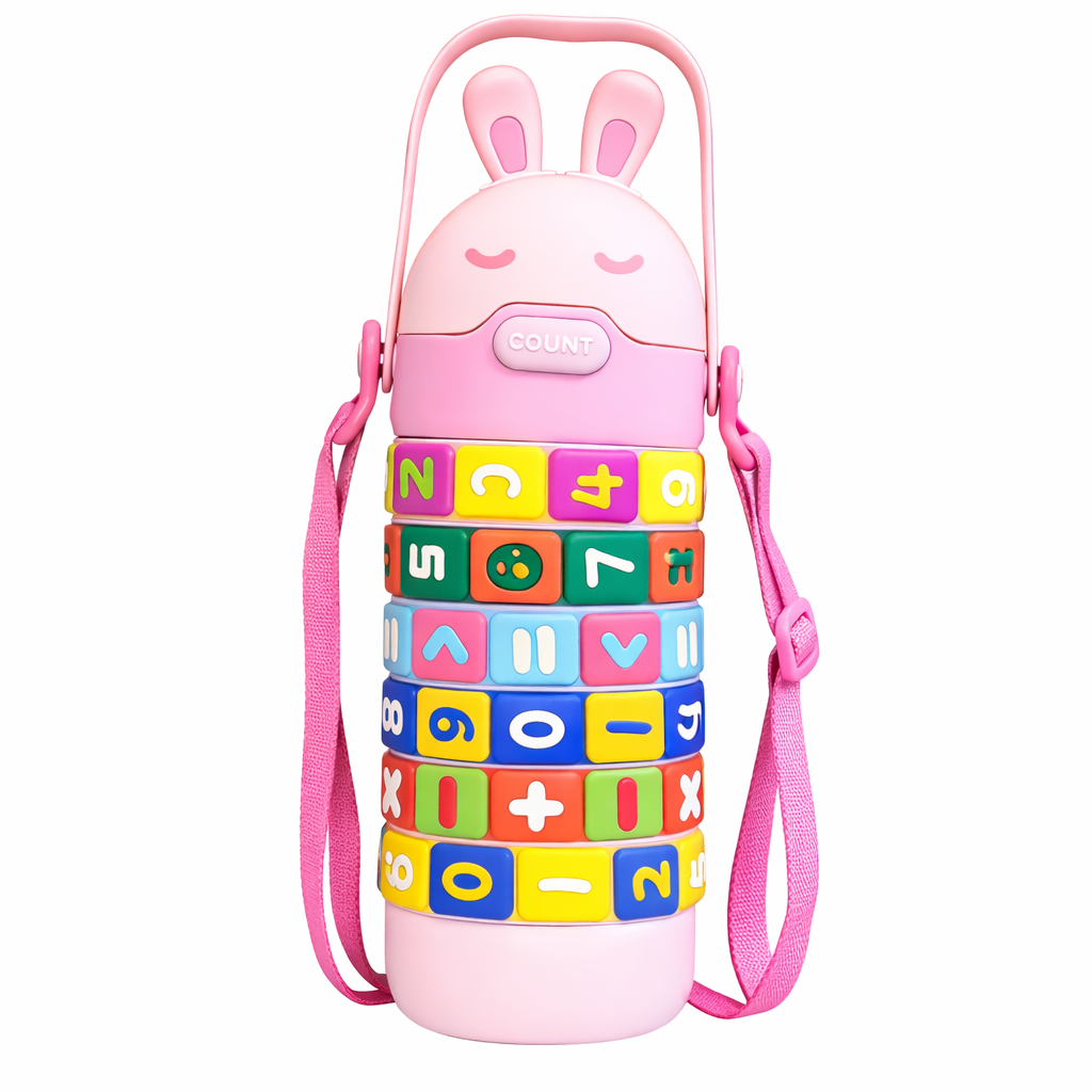 Bunny-themed educational water bottle

