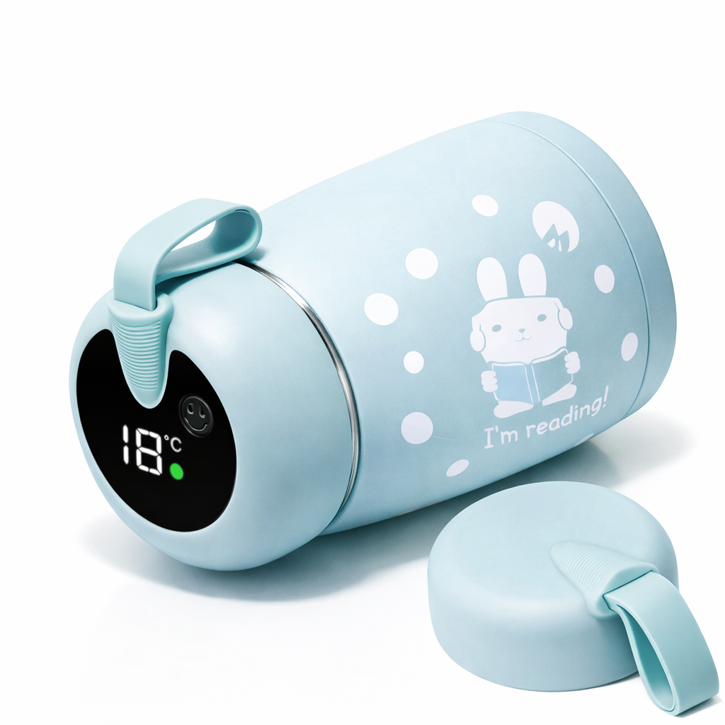 Cute thermos with rabbit illustration

