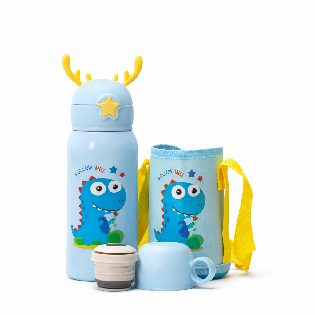 Dinosaur-themed kids' water bottle 

