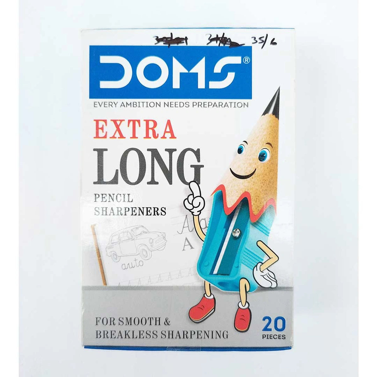 DOMS extra long pencil sharpeners packaging on a white background