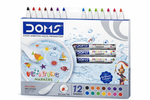 DOMS floating markers packaging with 12 colors on a white background