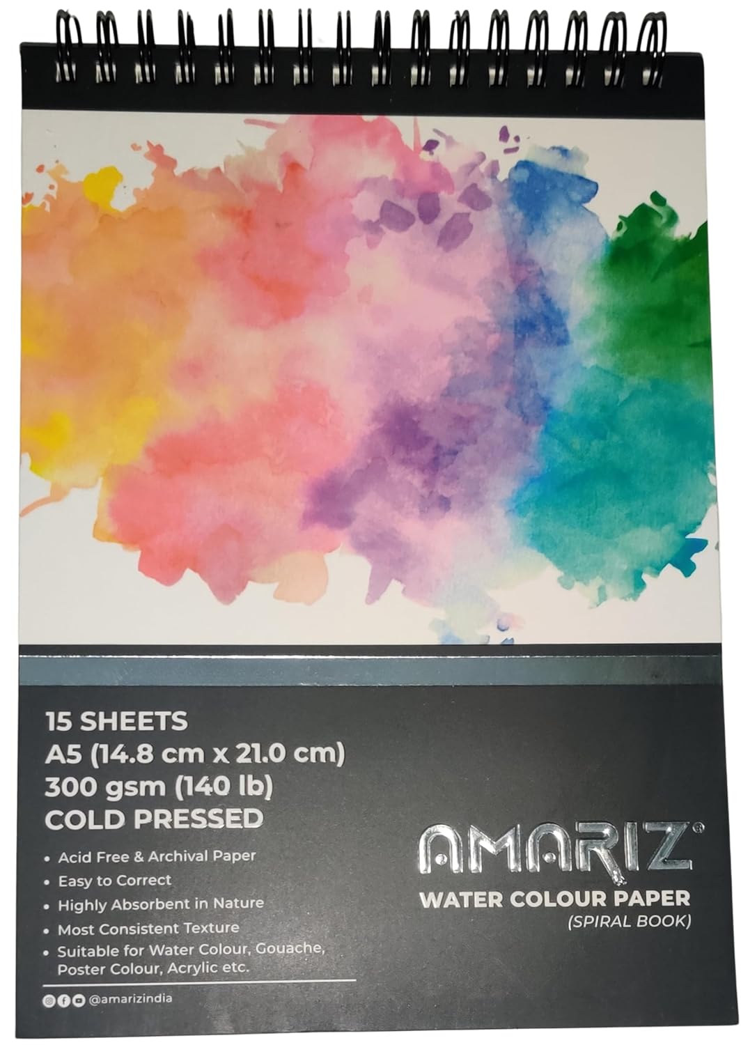  Grain Watercolor Book: A5 Size, 300 GSM Paper 15 Sheets