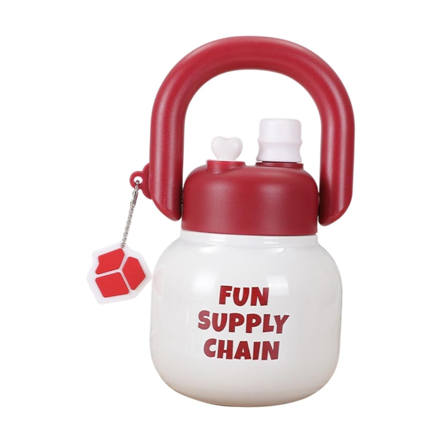Red and white container with 'Fun Supply Chain' text on a white background