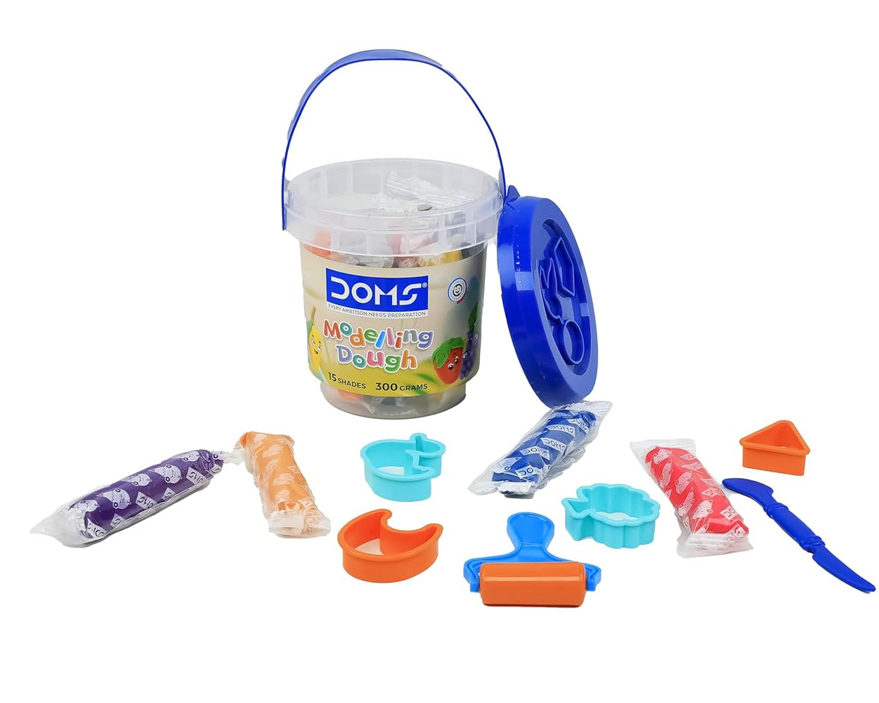 DOHS modeling dough set with bucket, tools, and molds on a white background